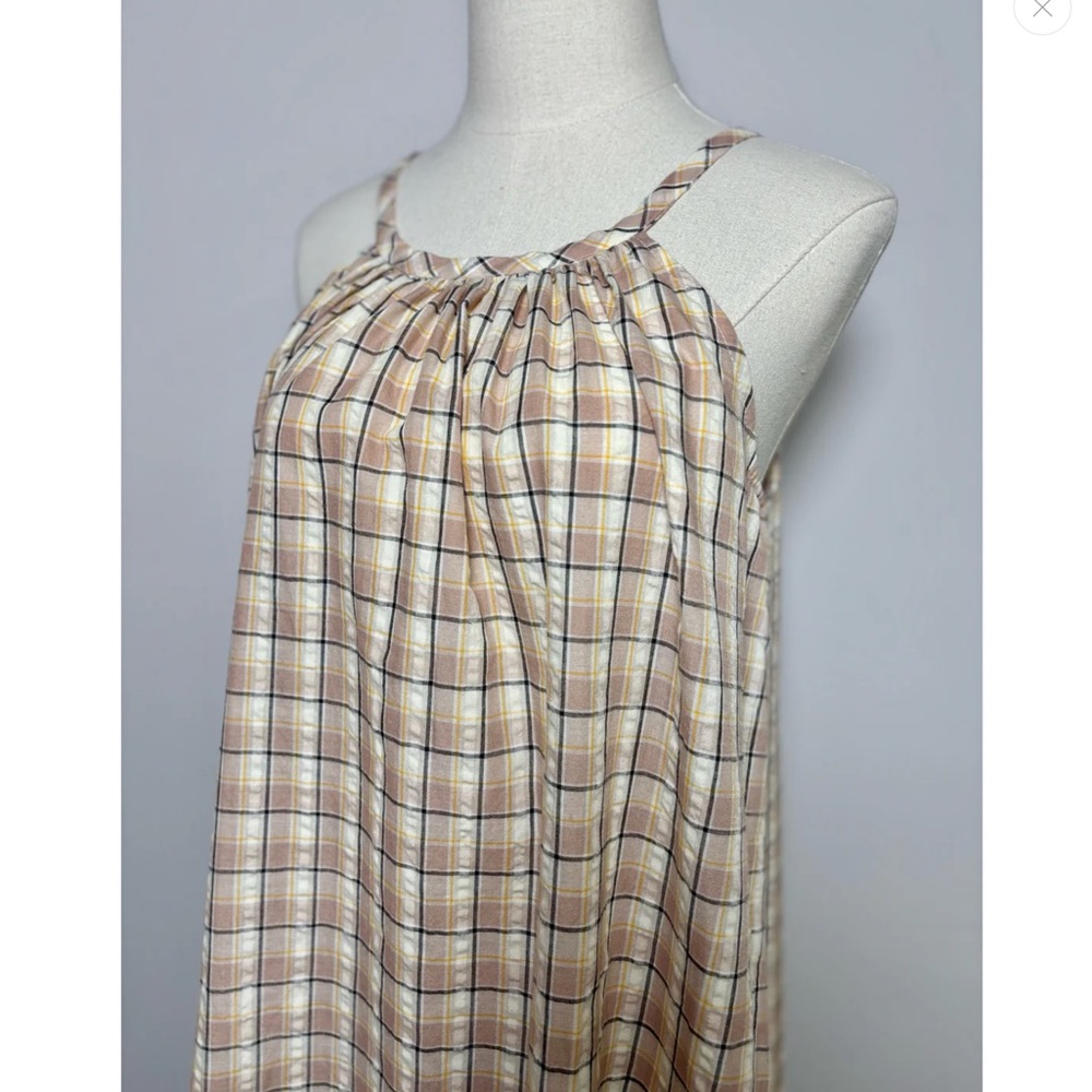 sundays Geo Midi dress Beige Size Medium NWTS - Picture 6 of 9